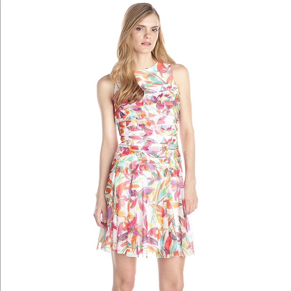 London Times Shutter Drop Waist Printed Dress NWT